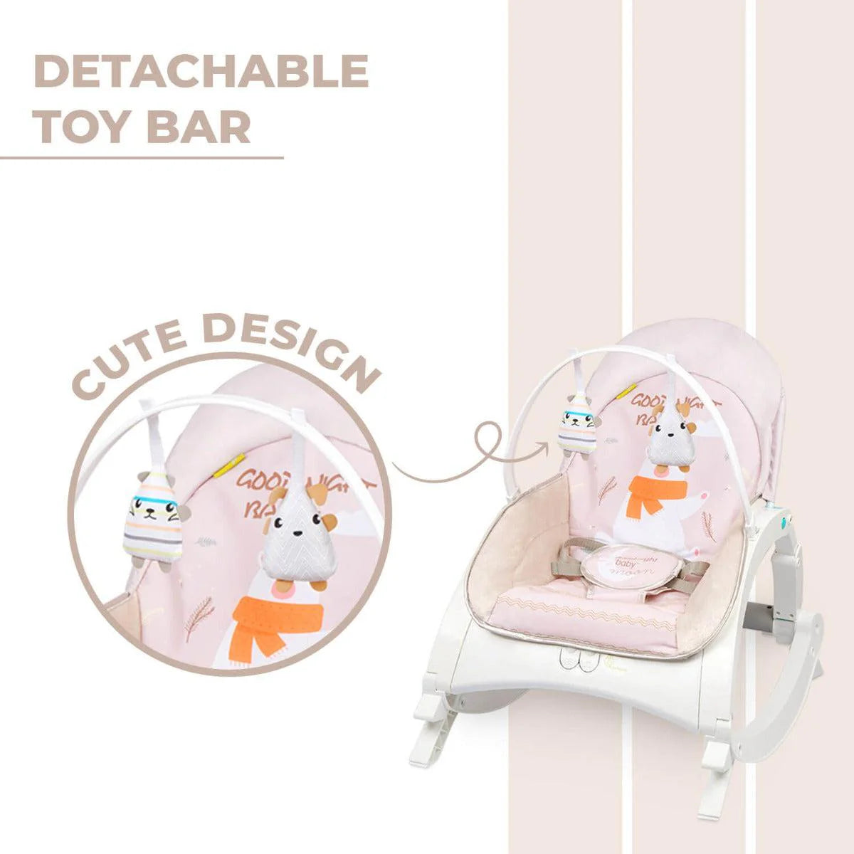Discover the versatility of the R For Rabbit 3-in-1 Baby Rocker & Bouncer, transitioning from play to feeding and resting with ease, ensuring comfort and engagement for your child. Available at uSmile.toys."www.usmile.toys